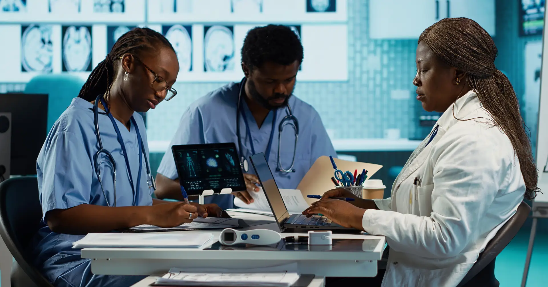 group of doctors discussing treatment options