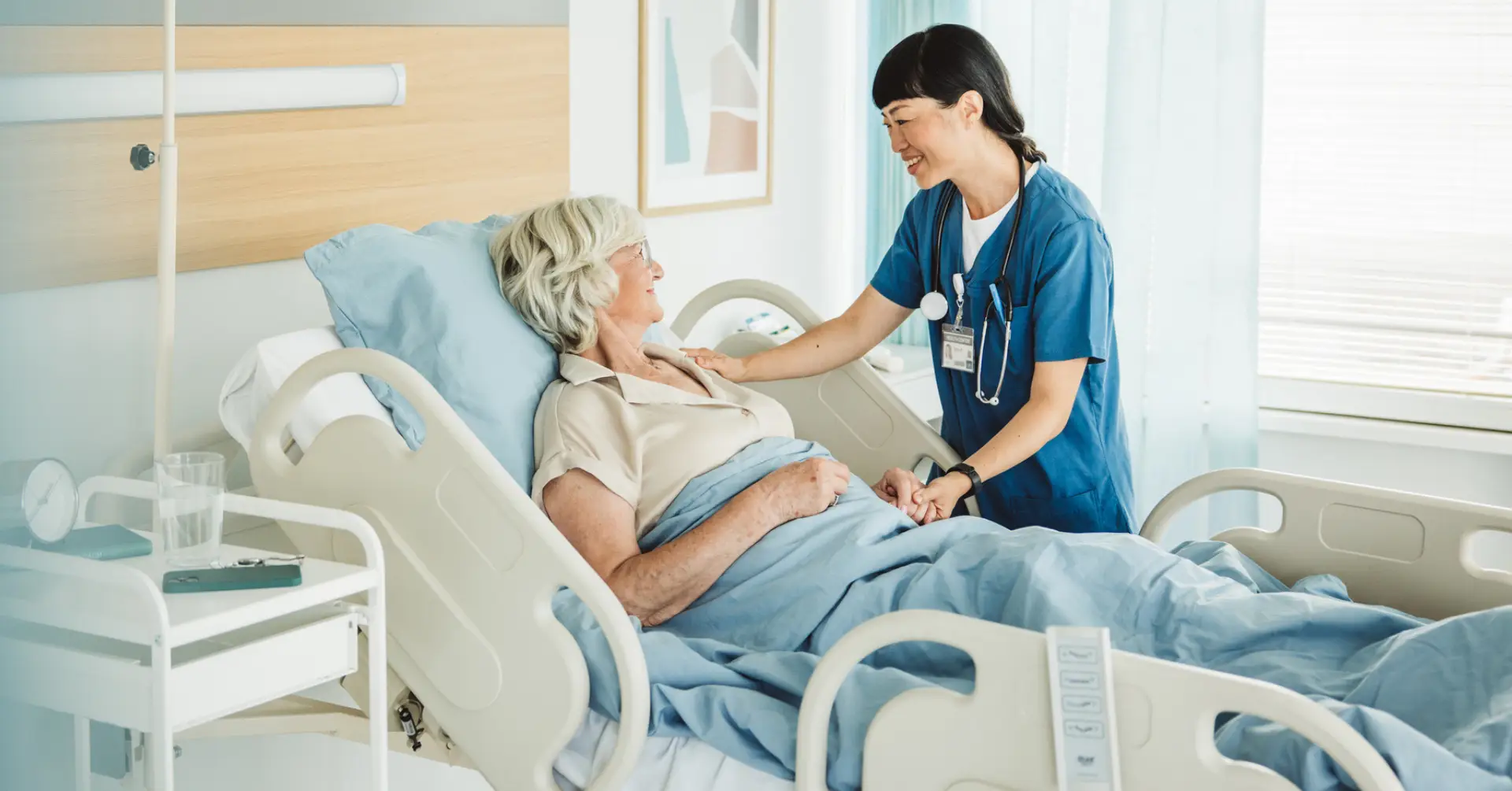 medical professional talks with a patient