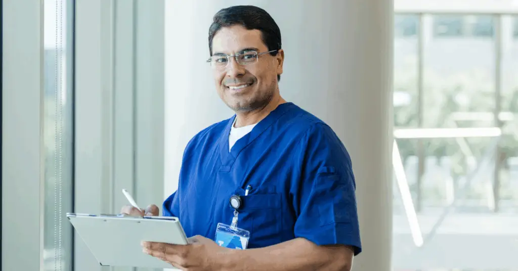 nurse practitioner looking straight ahead