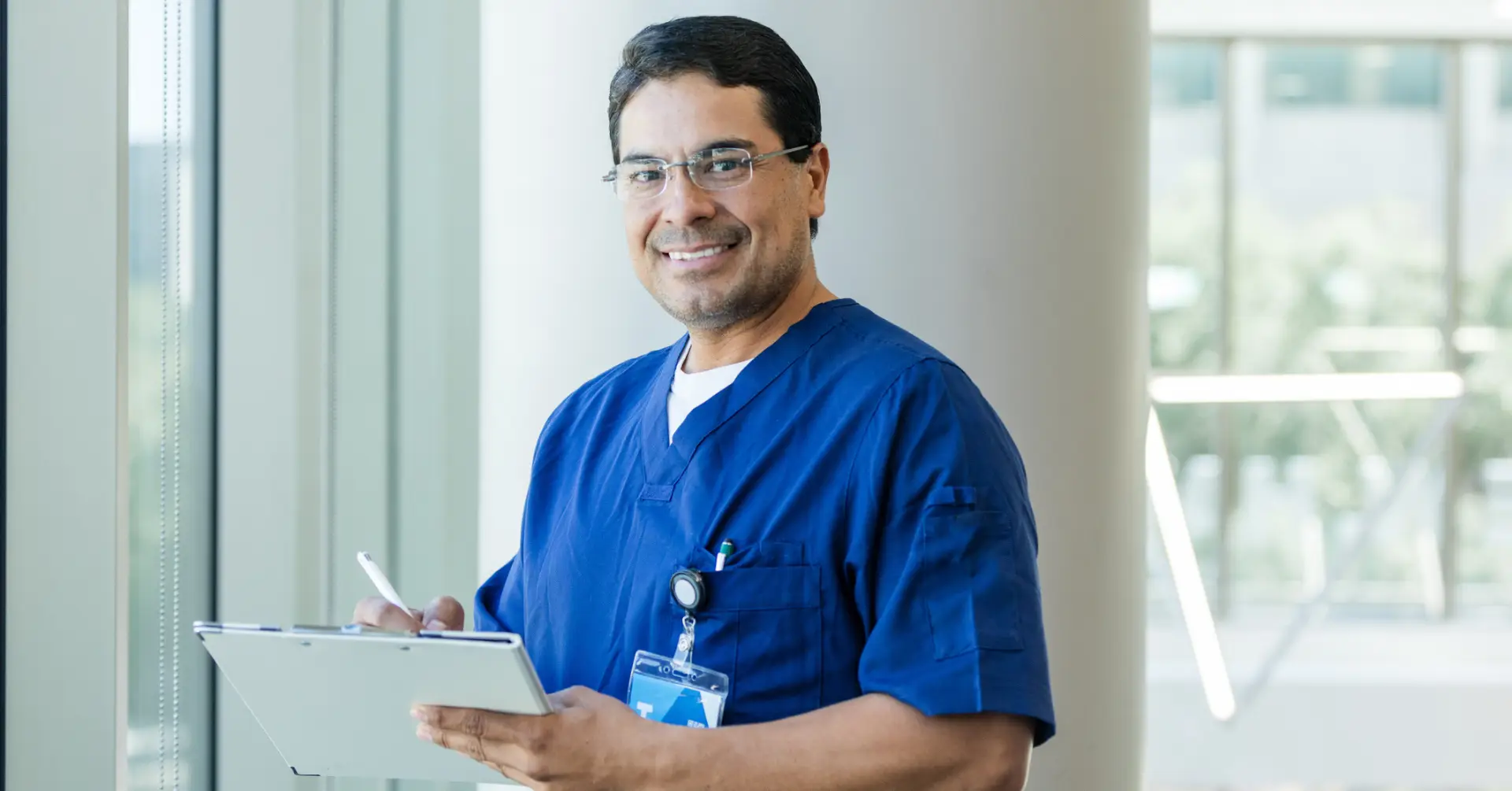nurse practitioner looking straight ahead
