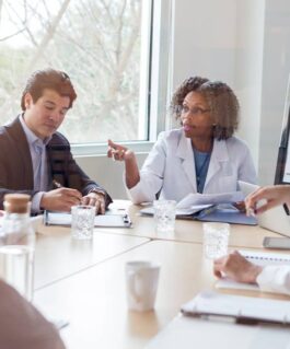 Group of medical professionals in a meeting.