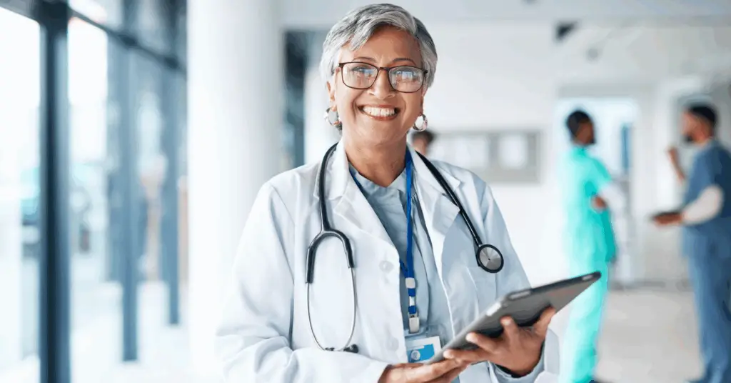 female physician smiling at the camera