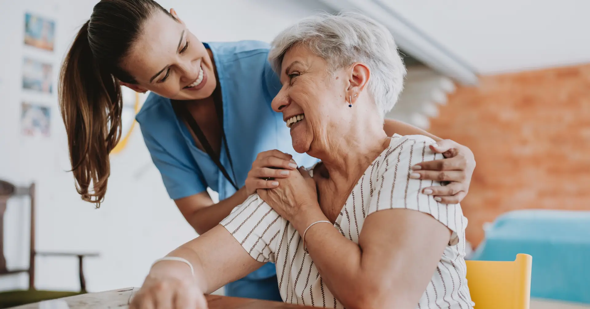 nurse smiling at patient