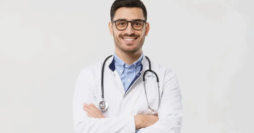 doctor looking directly at camera