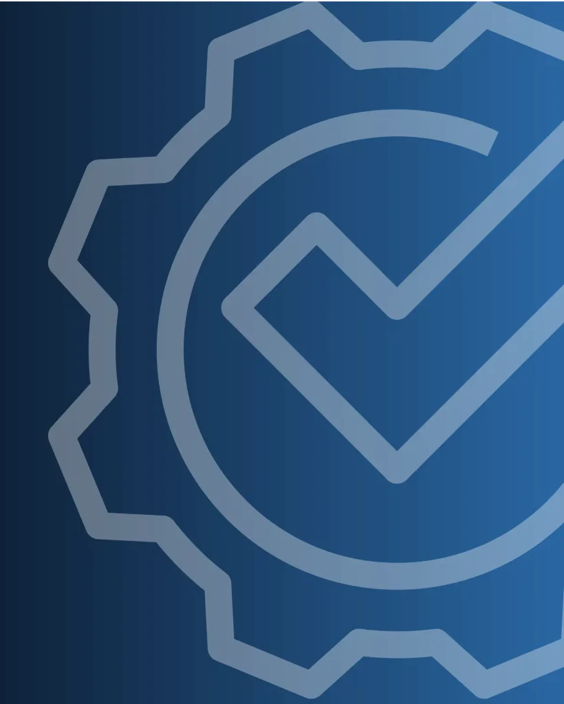 Check mark on a blue gradient background that represents SCP Health's dedication to providing exceptional quality and services.